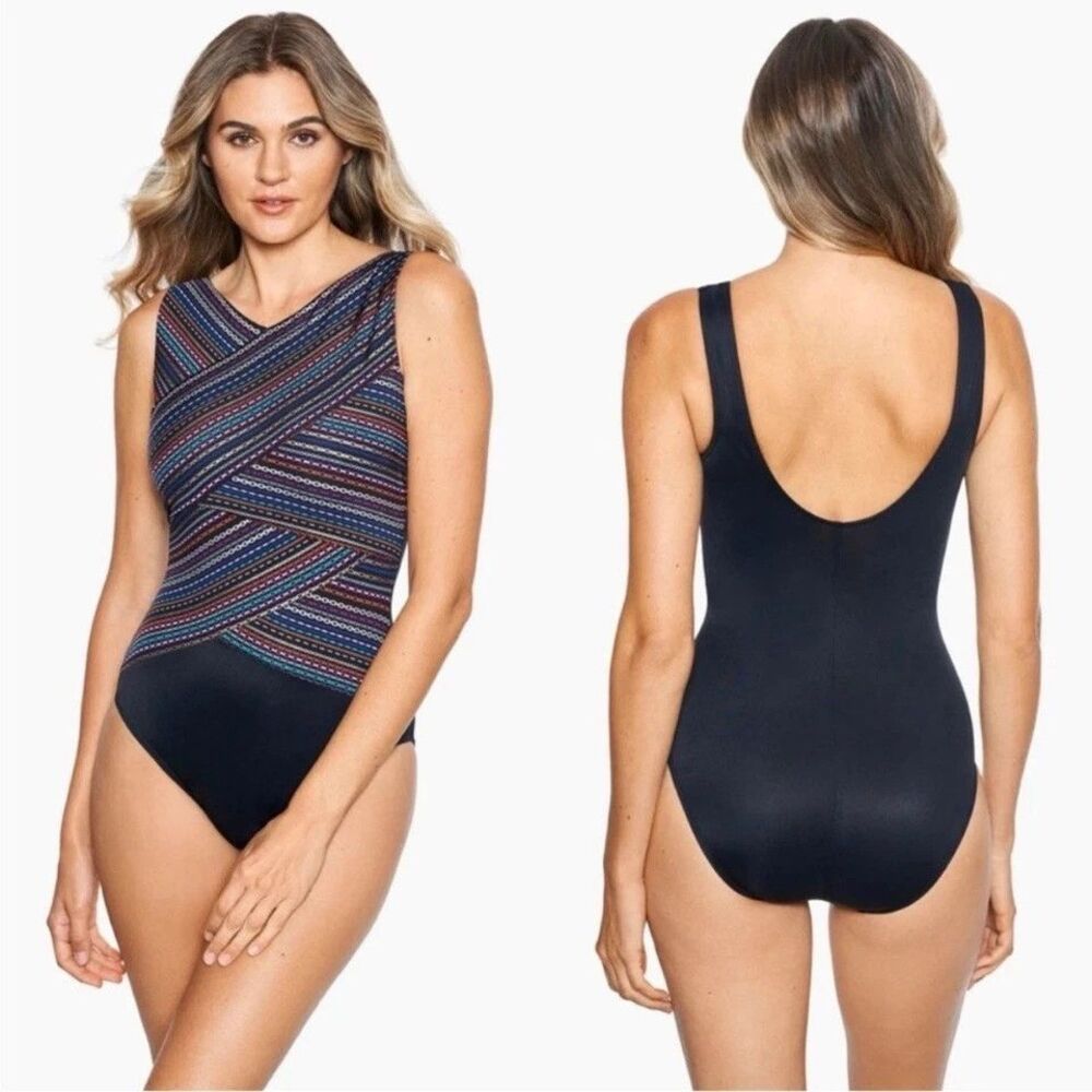 New Miraclesuit Shimmer Links Brio One Piece Swimsuit 14